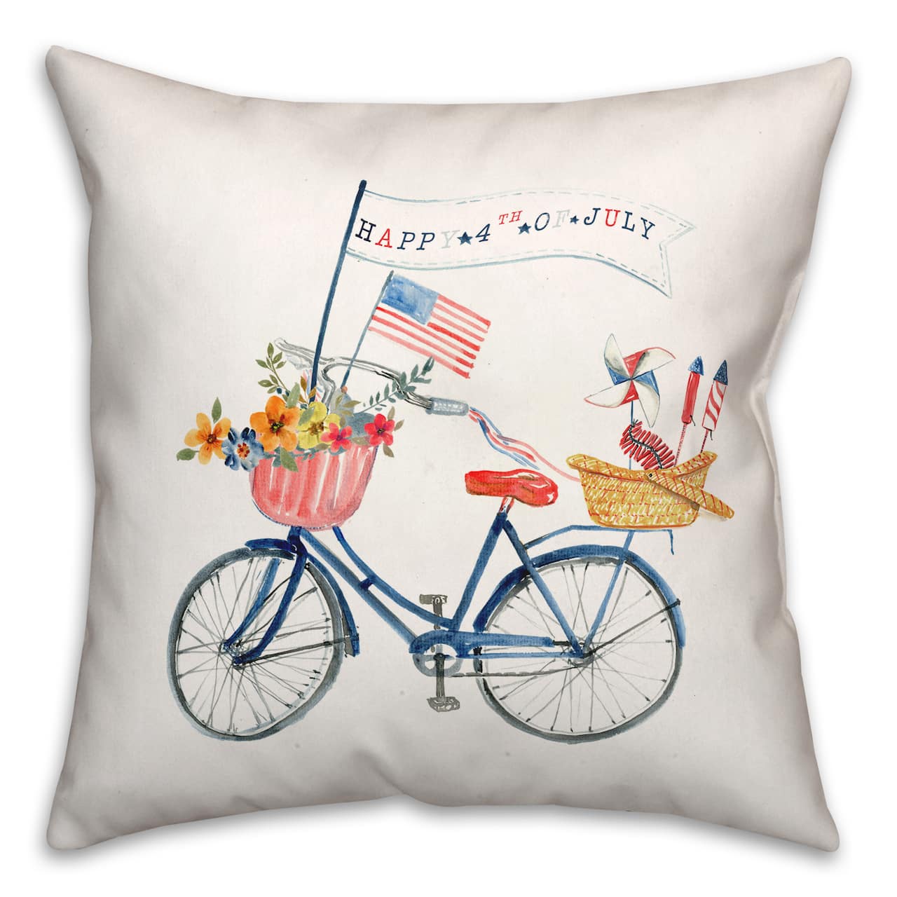 USA Bike Throw Pillow